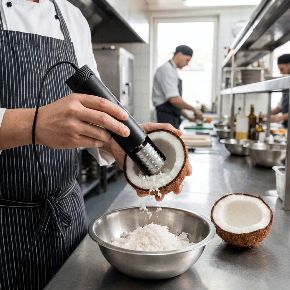 Kitchen Gadgets Uk - Anti-Splash Electric Coconut Meat Grater Rotating