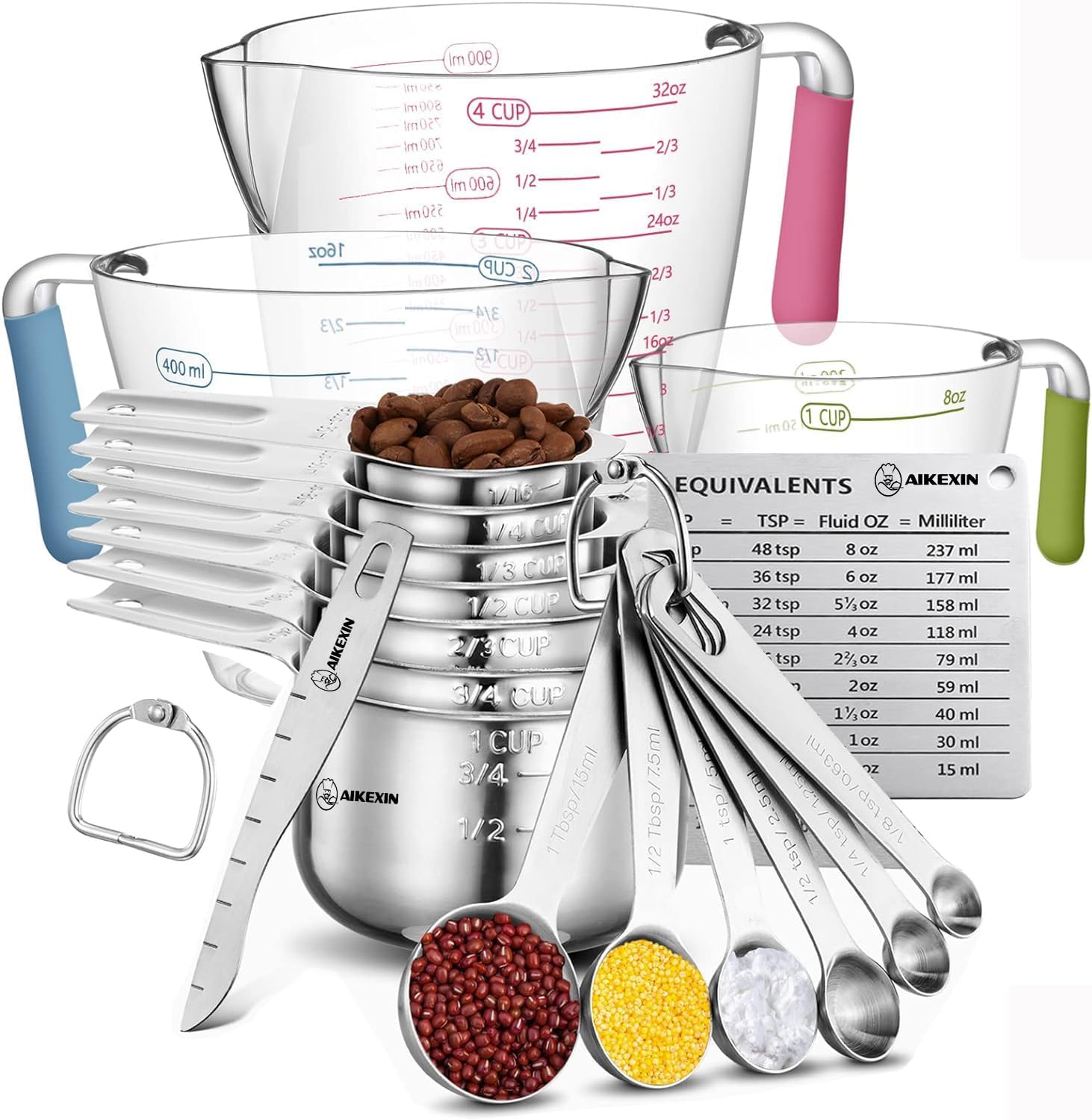 Kitchen Gadgets Images - 20-Piece Measuring Cups and Spoons Set,