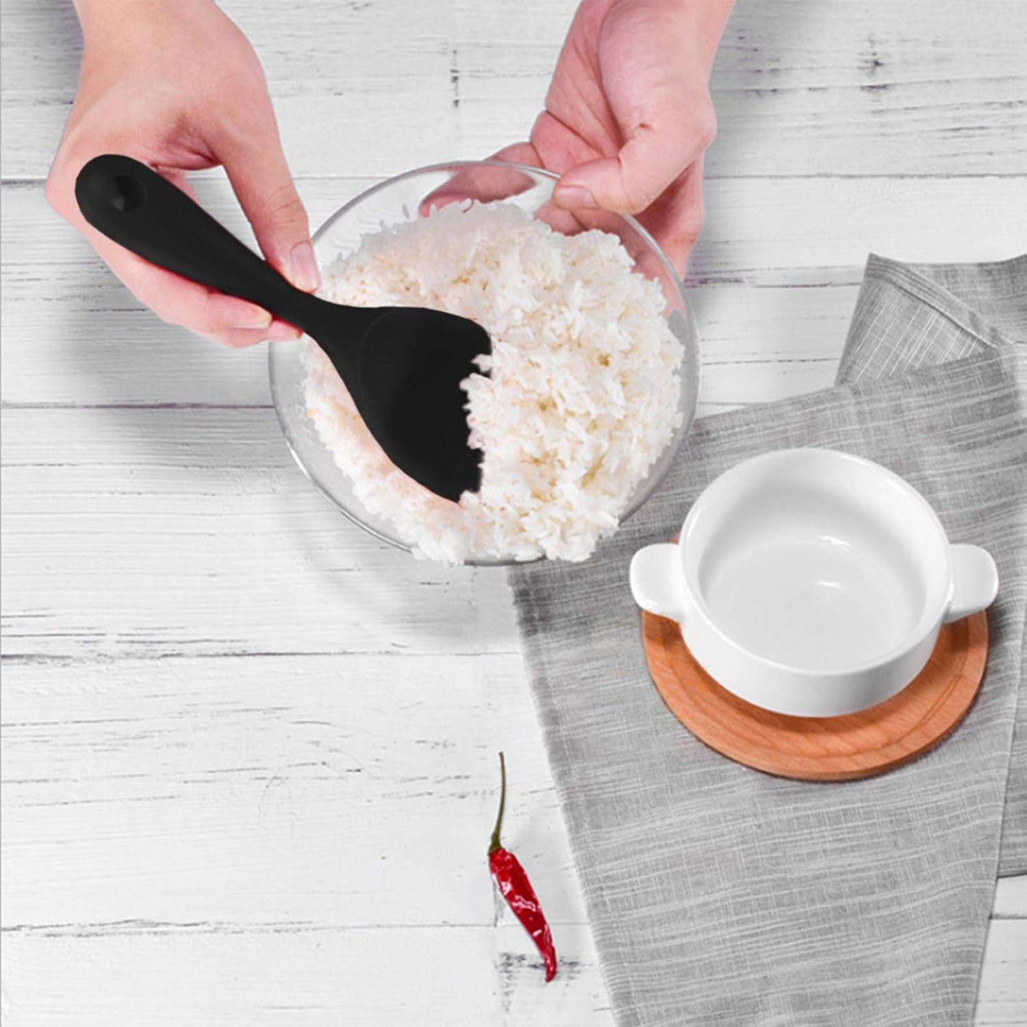 Silicone Rice Paddle Spoon Set - Kitchen Gadgets Images avis et prix