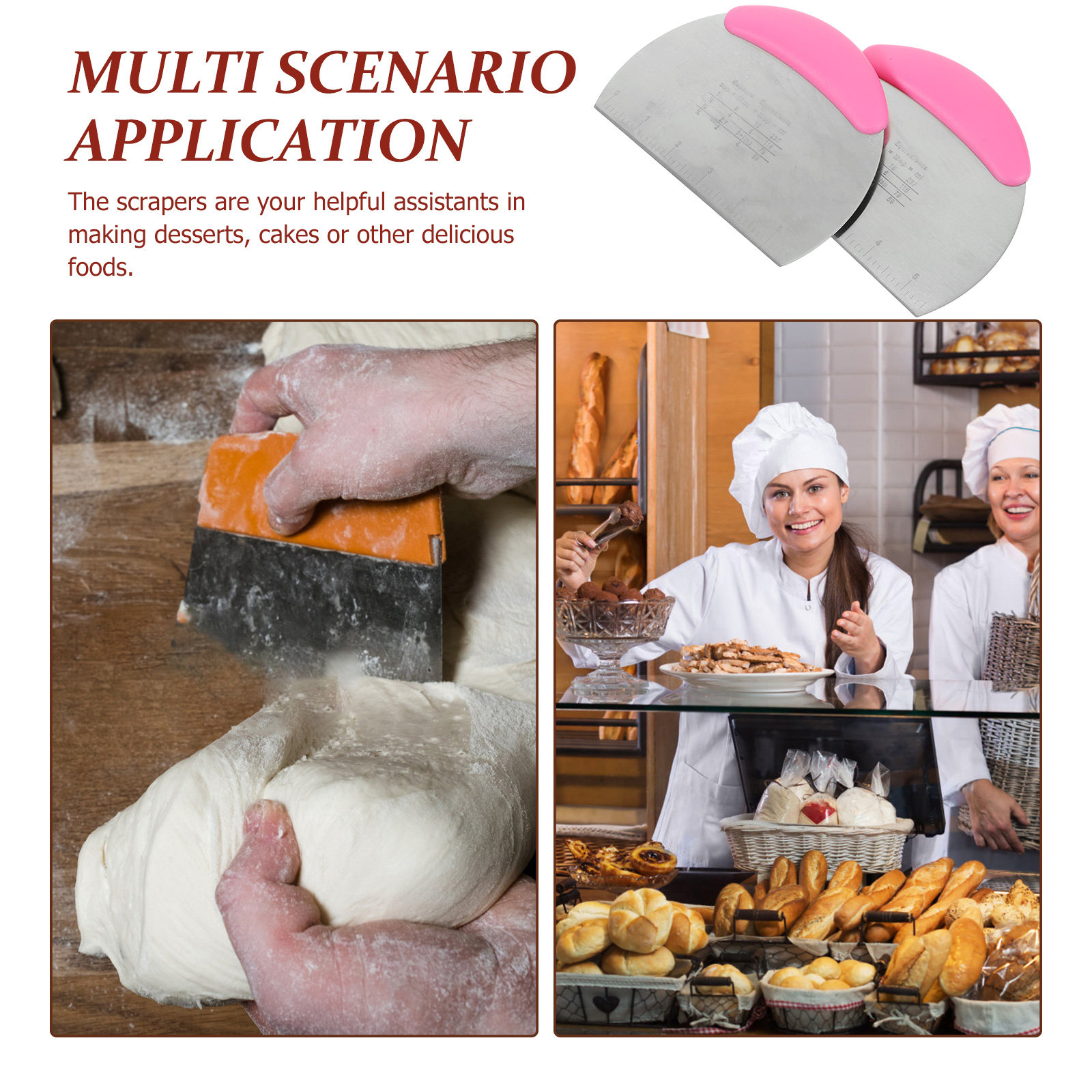 2Pcs Silicone Dough Scraper Se - Silicone Spatula Set avis et prix