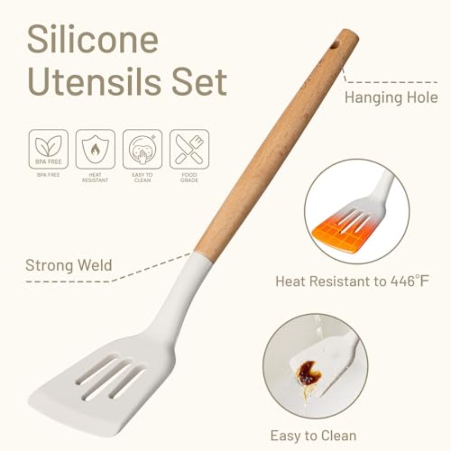 Silicone Cooking Utensils Set, - Silicone Spatula Set avis et prix